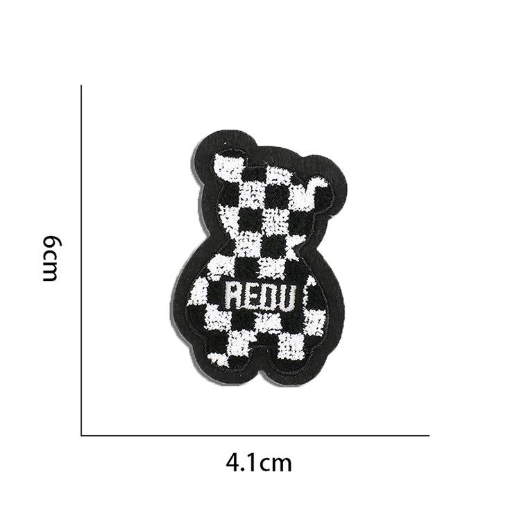 Square Embroidery Cloth Sticker, Computer Embroidery Chapter, Ironing Plaid Pattern Patch Sticker, Clothes Decoration Patch Sticker, Embroidery Label
