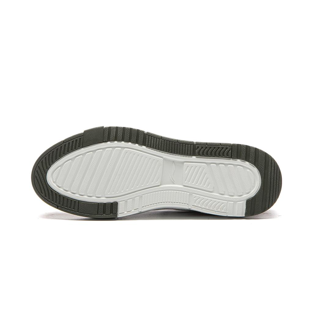 Li Ning Common 80s Fashion Classic Comfortable Versatile Campus Street Trend Low-Top Skate Shoes Men sneaker Dark-Olive-Green White Gray AGCW037-2