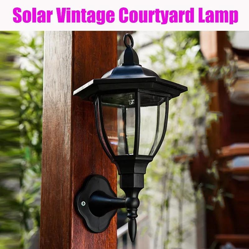 Solar Wall Light Outdoor Waterproof Vintage Palace Lamp LED Landscape Lighting For Garden Yard Patio Pathway Courtyard Decor