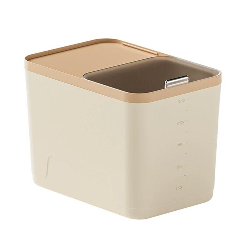 CYCLI-Home With Lid 15KG Rice Storage Box Insect Proof Moisture Proof Sealed Jar Kitchen Container Storing For Dry Grains