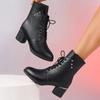 Spitze Zehen Winter Mid-Calf Stiefel Damen High Heels 2024 Neu Heiß Verkauft Dicker Absatz Designer Chelsea Stiefel zum Gehen