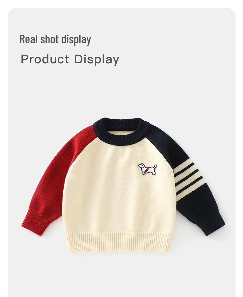 DUUDUU 2025 New Korean Style Baby Boys' Knit Sweater - Autumn/Winter Base Layer