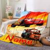 Custom Name Mcqueen Adventure Flannel Blanket for Super Soft Cute Comfort Blanket for Travel Bedding Couch Sofa Blanket