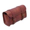 Goat Leather Motorcycle Strap Buckle Closure Tool Bag Genuine Vintage Brown Best