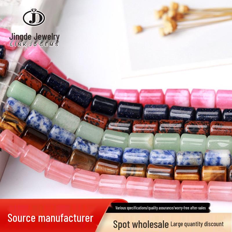 6x10mm Jingde Crystal Agate Cylindrical Loose Beads for DIY Jewelry Accessories