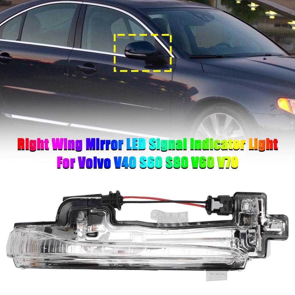 Right Wing Mirror LED Signal Indicator Light For Volvo V40 S60 S80 V60 V70