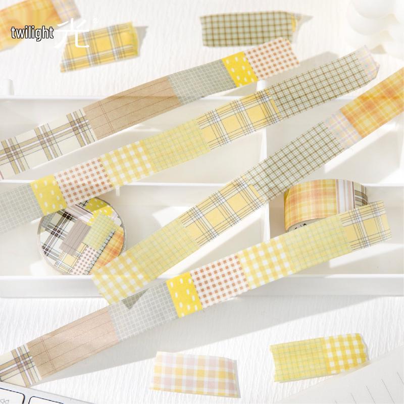 Twilight Striped Cloud Series Retro Washi Tape - Plaid Journal DIY Decorative Stickers