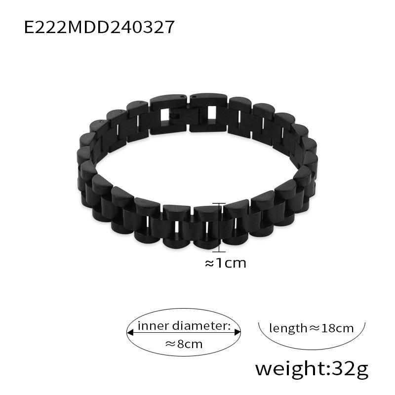 Men s Hip-Hop Minimalist Gold-Plated Titanium Chunky Chain Bracelet