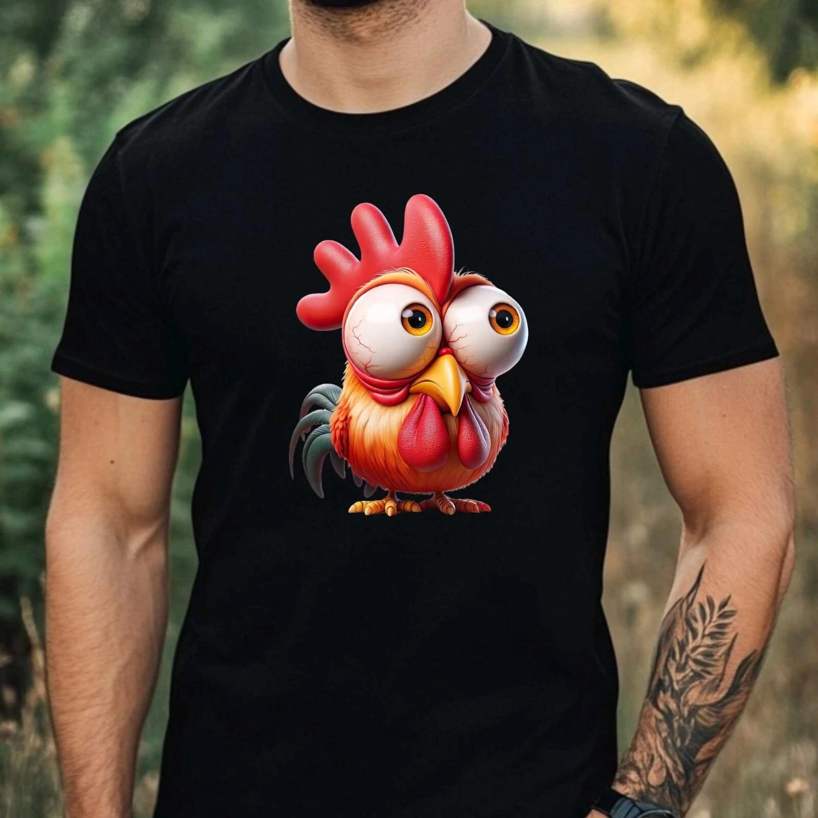 Mens Funny Farm Animal Print Cotton 100% Cotton T-shirt Mens Tees Top Size XS to 5XL- L