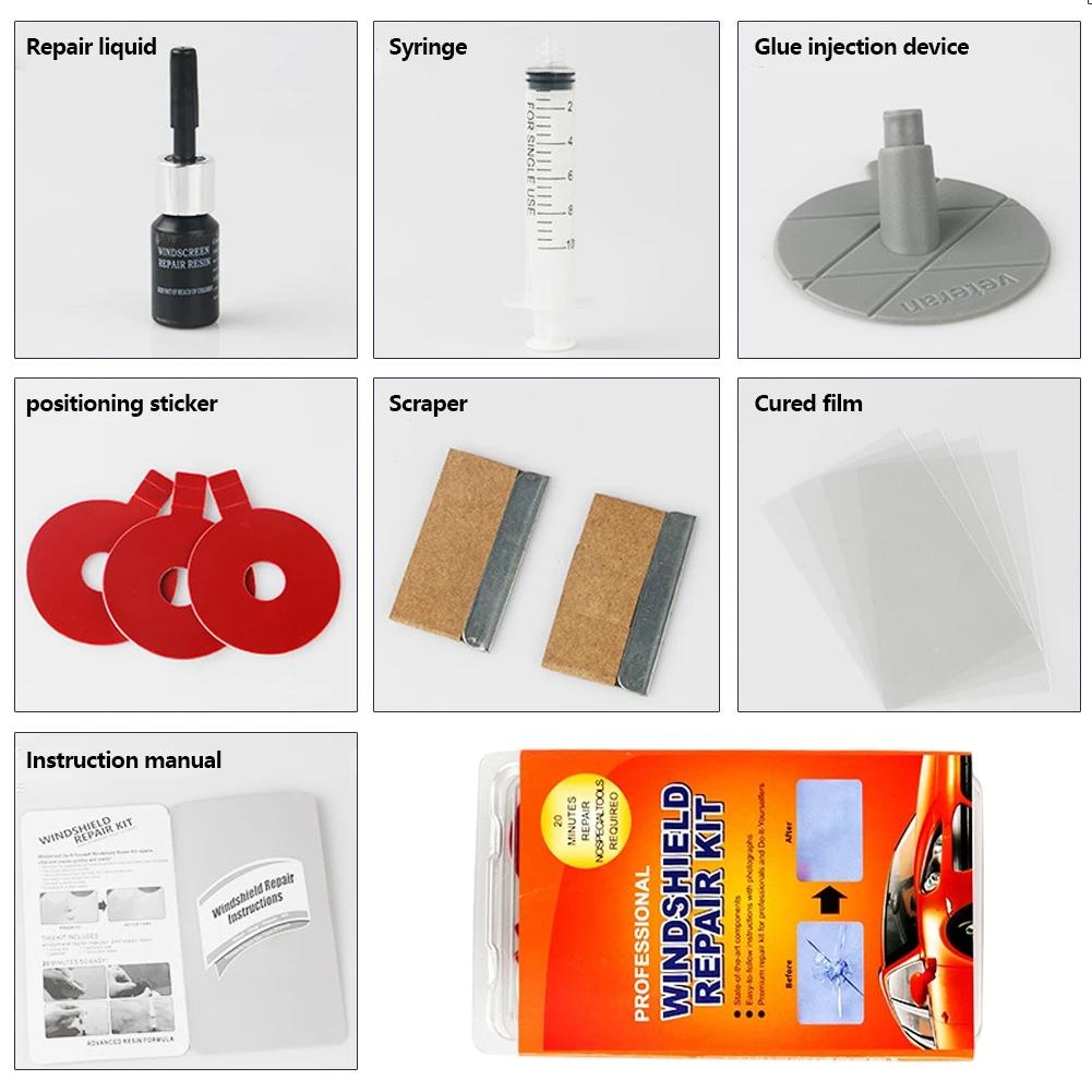 Glass Crack Repair Supply Windshield Repair Car Window Glass Repair Tools Windshield Crack Repair Kit Body Repair Tool красный