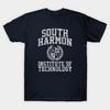 Men Black Print T-shirt South Harmon Institute Of Technology No-Cut Transfer Paper Print Cotton Tshirt
