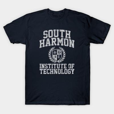 Asian Size Men Print T-shirt South Harmon Institute Of Technology No-Cut Heat Transfer Print Cotton Tshirt