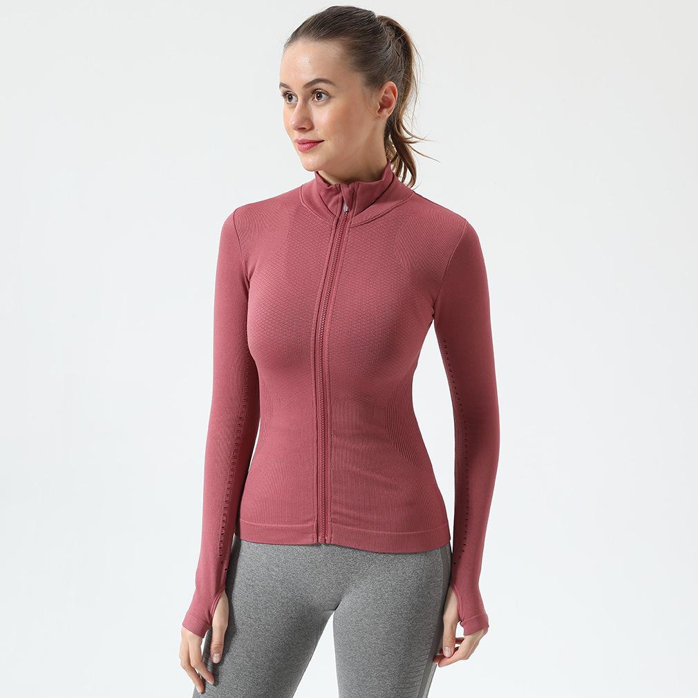 Women's Long Sleeve Zipper Jacket for Running, Yoga, and Fitness - Ideal for Spring, Autumn, and Winter