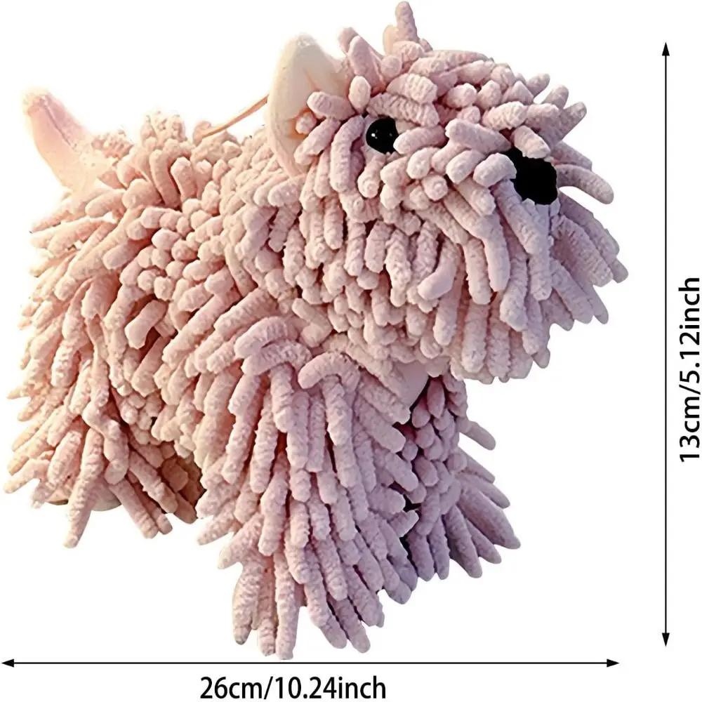 New Soft Puppy Chenille Hand Towel Hanging Fluffy Chenille Towel Dog Design Super Absorbent Funny Hand Towel