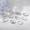Combination Ring, Fashionable Love Leaf Five-Pointed Star Point Diamond Opening 10-Piece Set Ring Jewelry