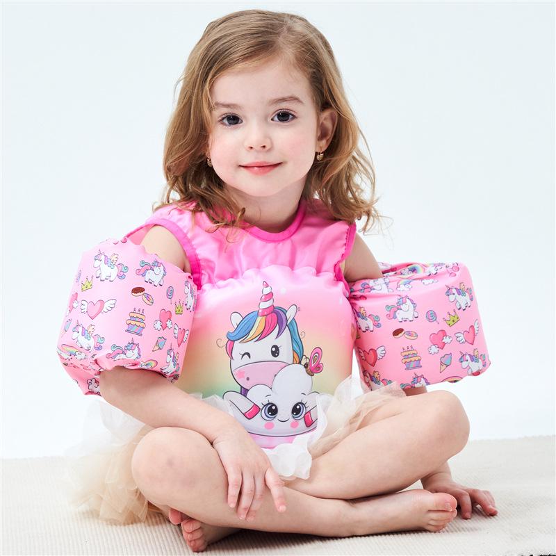 Children's Buoyancy Vest: Swim Suit with Foam Float Sleeves and Armbands for Learning to Swim