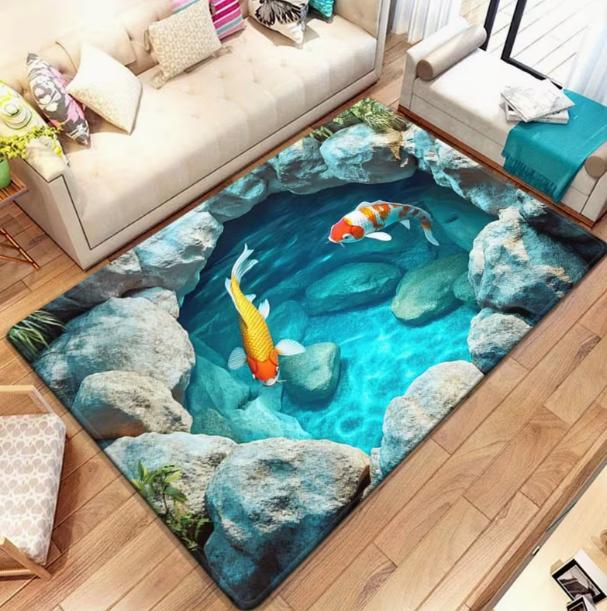 

Cuet Fish Stone Jar High-definition Printed Carpet Anti Slip Door Mat for Kitchen Bathroom Living Room Entrance Camping Rugs 40X60cm