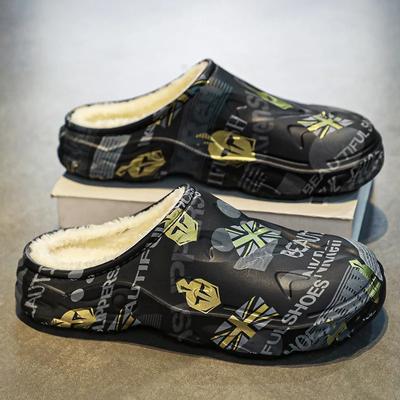 Slippers for Men Wear-resistant Shoes for Men Men's Flip Flops Added Cotton Waterproof Slipper Soft and Comfortable Non-slip