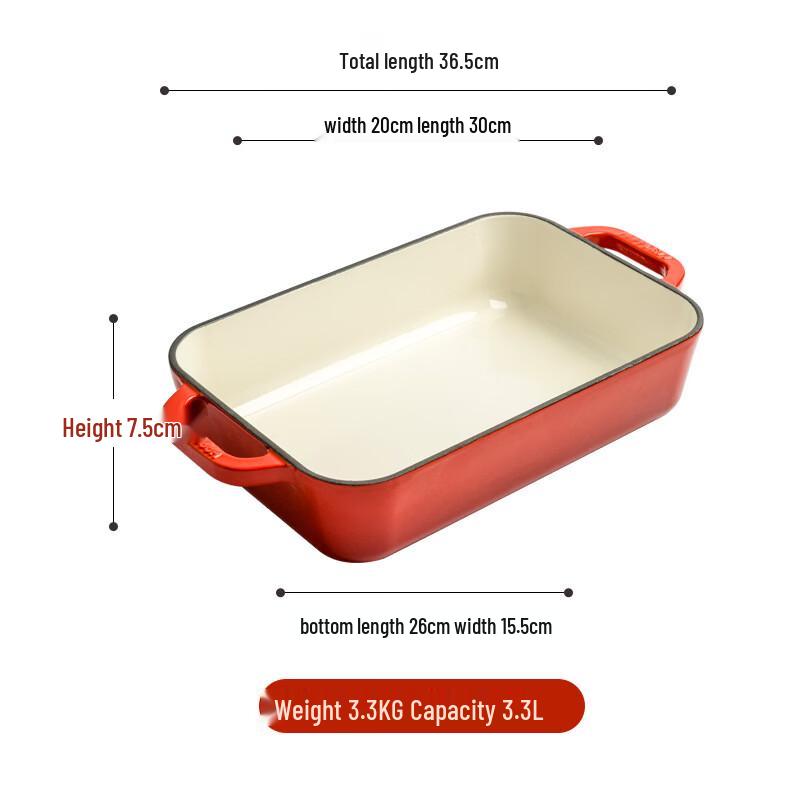 Cast Iron Enamel Baking Dish