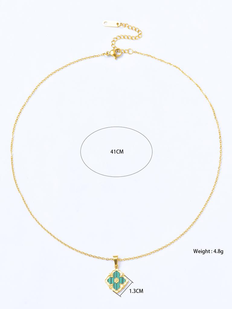 1 piece 18k Gold plated stainless steel lucky clover pendant necklace for women's daily accessories jewellery bracelet earrings