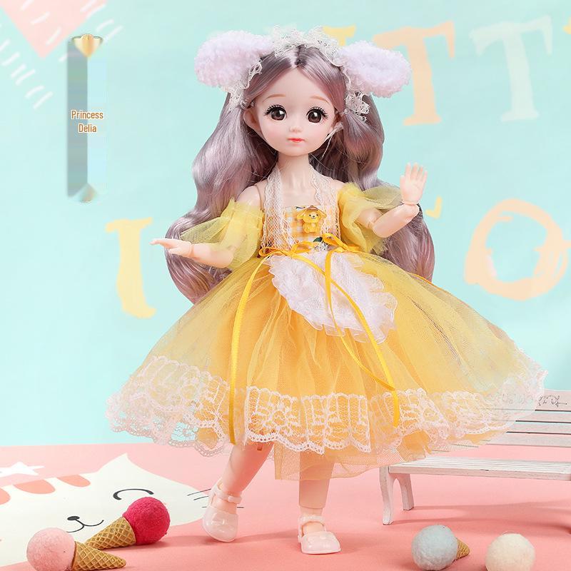 

30см 6-шарнирная кукла BJD принцесса с детским лицом - Идеальный подарок на день рождения для девочек 30cm Full Doll as Shown