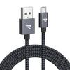 Rampow Micro USB Cable for Android Micro Type B [3m/Black] (QC3.0, USB2.0, Nylon)