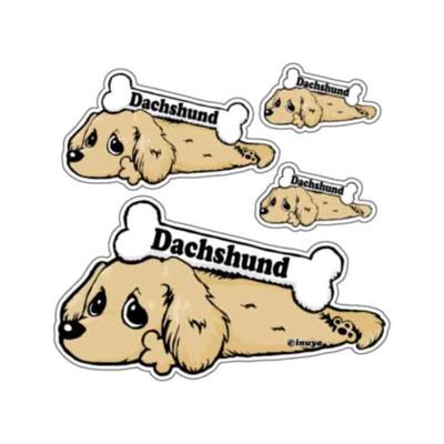Sticker "Farbe" Kutainu Dackel (Sahne) Sticker Hund Kleiner Hund Enten (Sahne)