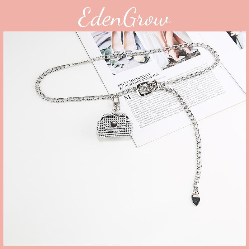 Waistband Silver Chain With Small Bag Womens Clothing Dresses Coats Accessories
