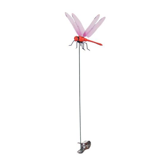 1/3/4Pcs Fake Dragonfly Decoration with Clip Rod Lifelike Outdoor Patio Yard Decorative Dragonflies Simulated 3D Dragonfly Ornament Pet Toy