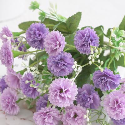 1PC Fake Plant Silk Flower Carnation Artificial Flowers Bridal Bouquet In Vase On Wedding Table Home Indoor Decoration