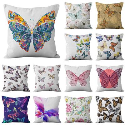 Funda de almohada con estampado de mariposas para el hogar y el sofá