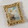 Small Photo Display Frame with Detailed Border and Gold Finish, Family Photo Accent for Bedroom, Living Room, or Entryway Use Home