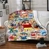1PC Crayon Shin chan Blanket Lightweight Flannel Throw Blanket for Sofa, Bed, Travel, Camping, Livingroom, Office, Couch