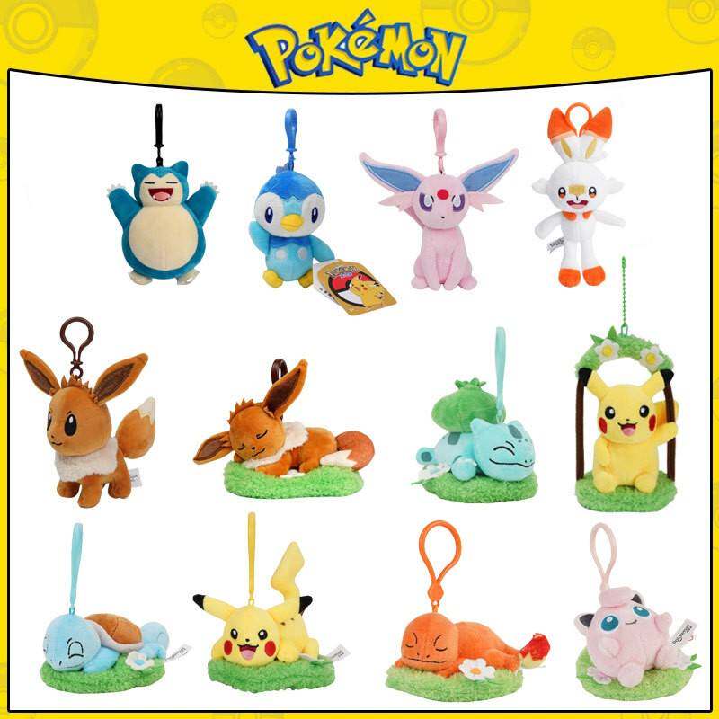 Genuine Animal Series Pichu Pikachu Snorlax Plush Toys Cute Pendant Keyring Keychain Birthday Christmas Gifts For Kid