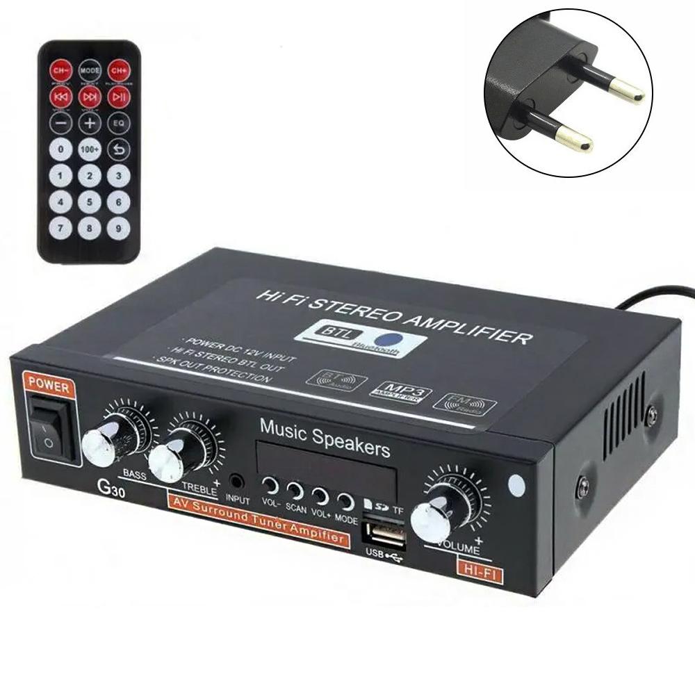 

Цифровой усилитель G30 30 Вт + 30 Вт Hi-Fi Стерео Bluetooth USB Радио - Компактный, Высококачественный звук для домашнего аудио и малых сцен