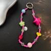 Summer Flower Beaded Chain Cute Creative Short Anti Loss Pendant for Girls Universal Simple Personality Accessory