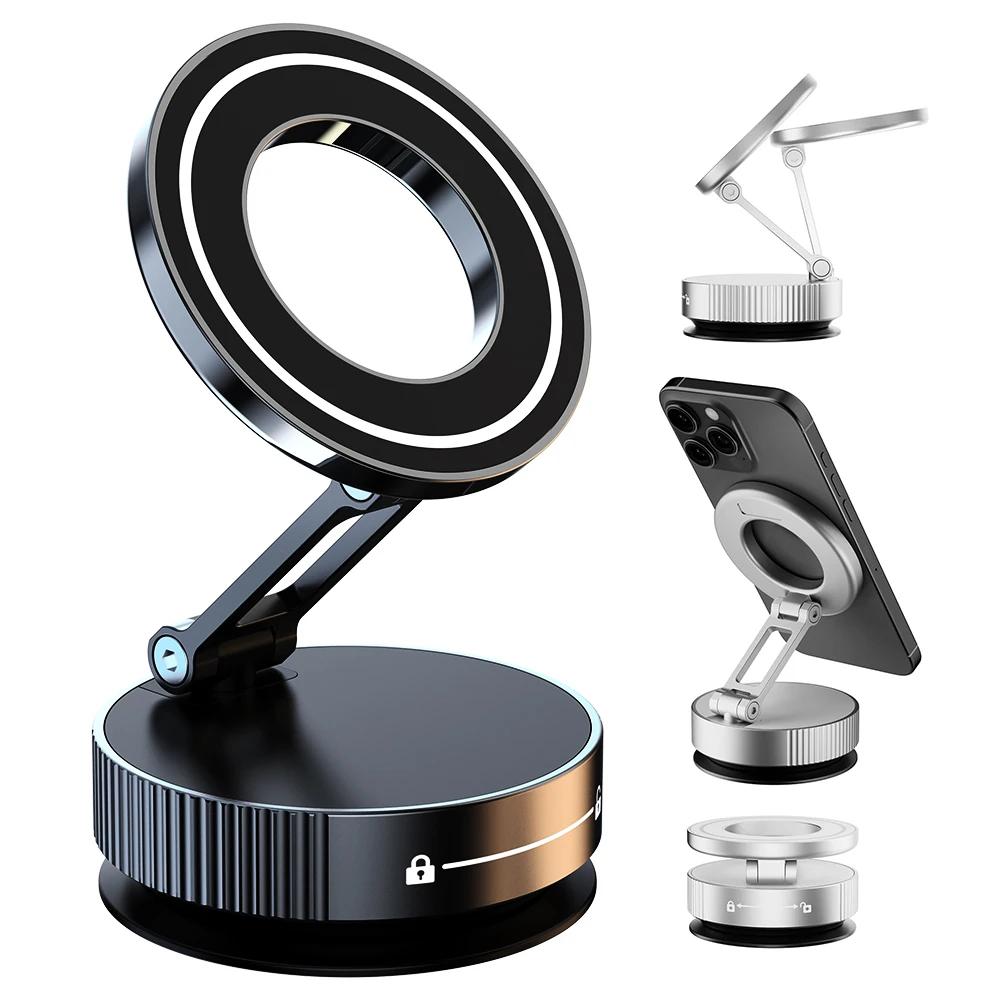 Super Strong N52 Magnetic Phone Holder Upgraded ABS 360° Rotatable And Foldable Design with a Vacuum Suction Cup - Perfect