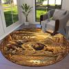 1 Stück Afrikanische Savannen-Tiere Rutschfester Runder Teppich, Büro, Familie, Schlafzimmer, Großer Teppich Innenbereich, Langlebiges Polyester-L0426
