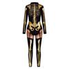 Purim Karneval Cosplay Kostüme Mode Body Totenkopf Skelett Druck Jumpsuit Lustiges Damenkostüm Sexy Catsuit Weiblich