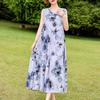 Elegantní šaty bez rukávů pro ženy velké velikosti s volným vintage potiskem dlouhé šaty letní dámské oblečení středního věku