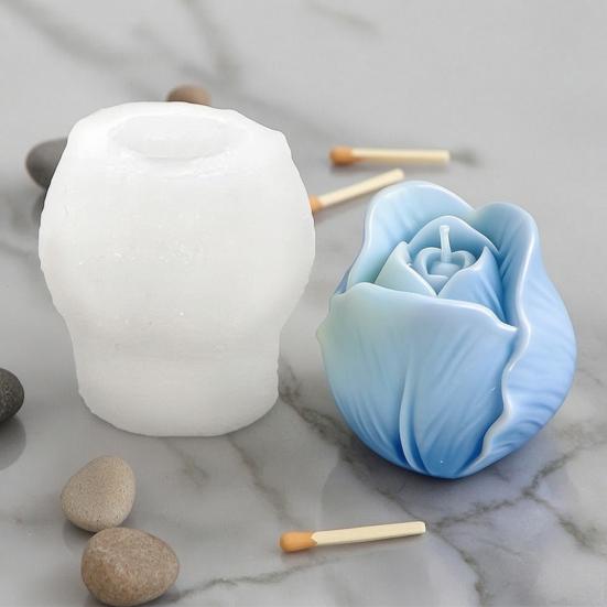 Yousheng Tulip Flower Silicone Mold, 3D Floral Candle Making Mold for Soap Fondant Chocolate Wax Resin Craft, Baking Cake Decorating