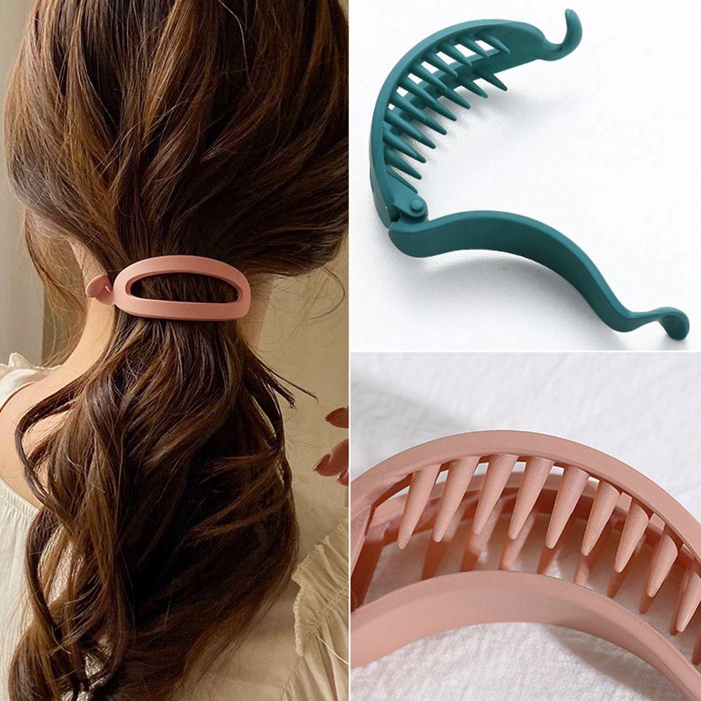 Ponytail Holder Hollow Women Resin Frosted Banana Clip Simple Hair Claw Hair Accessories
