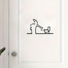 Toilet Signs 2D Flat Metal Bathroom Sign La Linea Minimalist Line Art Car Sticker Self Adhesive WC Toilet Iron Art Corner Decor