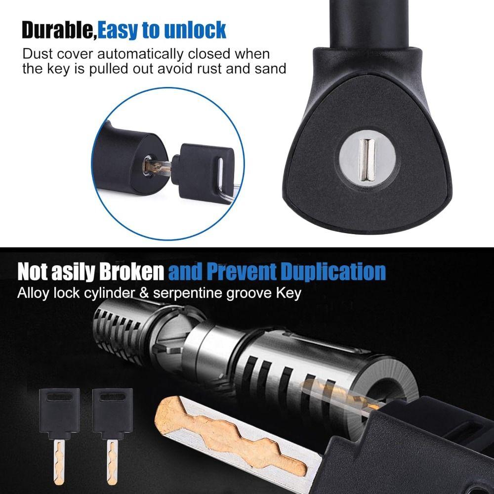 14mm Thickness Bike Lock with 2 Keys Bike U-Lock Anti Theft Bicycle Lock  Shop Doors