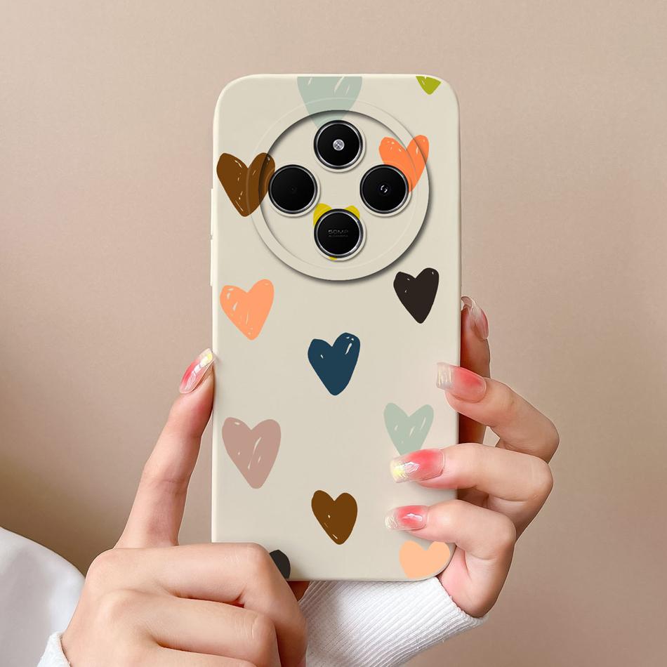 For Xiaomi POCO C75 Case Love Heart Butterfly Back Cover For POCO C 75 4G Phone Housing Soft High Quality Liquid Silicone Fundas