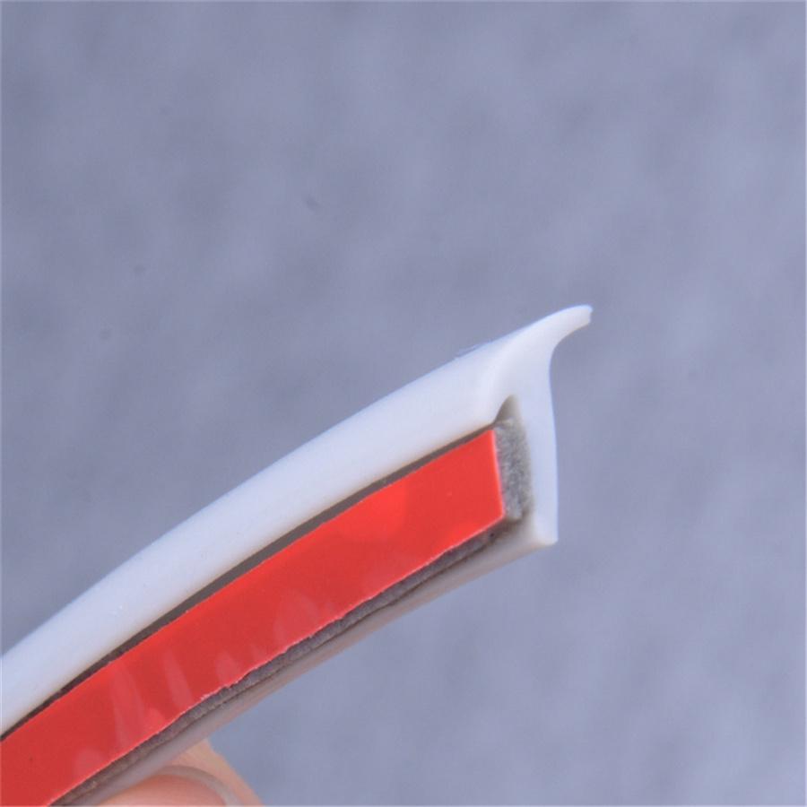 10M White Rubber Front Rear Bumper Lip Headlight Side Skirt T-Type Edge Trim