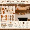 Thanksgiving Mantel Garlands with Wooden Autumn Pendants and Hanging Rope, Harvest Wall or Shelf Decors Banners for Indoor Seasonal Styling