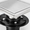 Square Bathroom Water Outlet in Grade 304 Steel, Shower Fixture for Directing Water toward the Drain Line Opening Area
