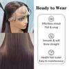 Long Straight Synthetic Lace Wig 32In Middle Part Wigs with Pre Plucked Baby Hair Brown Color Heat Resistant Fiber for Women