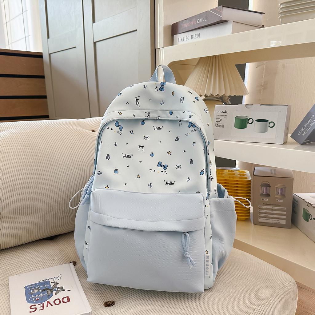 Schoolbag Junior High School High School Student Schoolbag Female Cute Bow Kitten Backpack College Style Cartoon Small Fresh Backpack